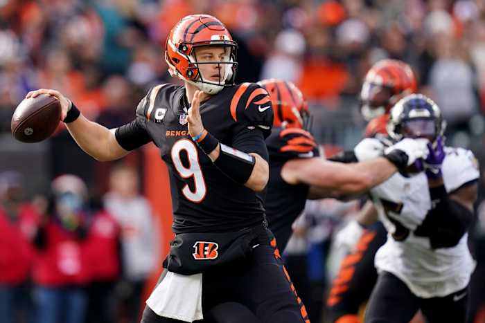 Cincinnati Bengals QB Joe Burrow (9). © Kareem Elgazzar/The Cincinnati Enquirer / USA TODAY NETWORK